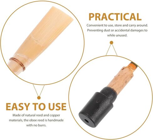 Totority Oboe Reed C-tone استبدال القصب المزدوج لأداة المزمار المدمجة أرق Hautbois طرف ملحق مناسب للاستخدام الاحترافي وأداة الرياح باستخدام لون عشوائي in Kuwait