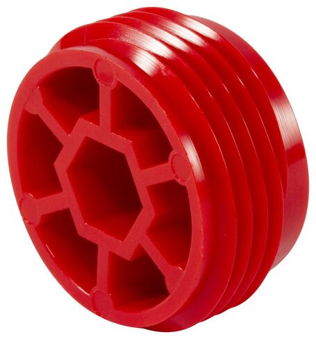 Caplugs P-68VH P Series Plastic Threaded Plug for Pipe Fittings, HD-PE, to Plug Thread Size 3/4" NPS, Tapered & Straight, Temporary Seals, Thread Protection, Leak Prevention, Red (Pack of 100) in Kuwait