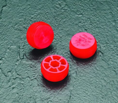 Caplugs P-68VH P Series Plastic Threaded Plug for Pipe Fittings, HD-PE, to Plug Thread Size 3/4" NPS, Tapered & Straight, Temporary Seals, Thread Protection, Leak Prevention, Red (Pack of 100) in Kuwait