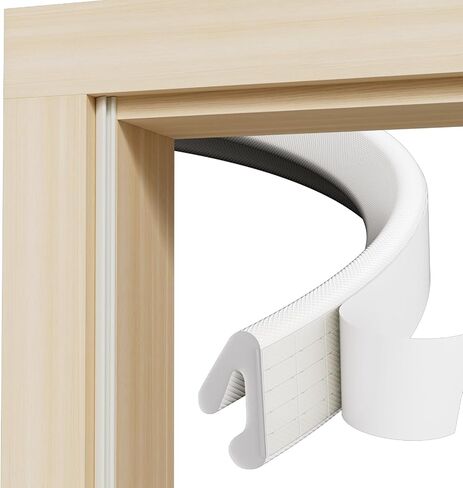 118" V Shape Door Weather Stripping, Flexible High-Resilience Foam Seal with Durable PE Cover for 6-12mm Gaps, Self-Adhesive Door Insulation Strip, Blocks Drafts, Dust & Heat Loss for Energy Saving in Kuwait