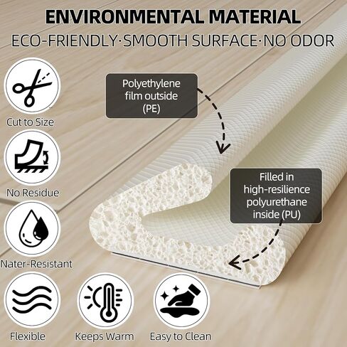 V Foam Weather Stripping Door Seal, Self-Adhesive Door Frame Draft Stopper & Gap Filler, Weatherproof Insulation Strip for Light Blocking, Soundproofing, Ideal for Exterior Front Door Sides in Saudi Arabia