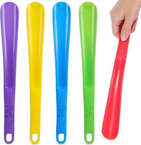 HEALLILY Beavorty 5Pcs Shoe Helper Plastic Shoe Horn Shoe Lifting Helper for Men Women Seniors Pregnancy Elderly Home Travel Use (5 Colors) in Saudi Arabia