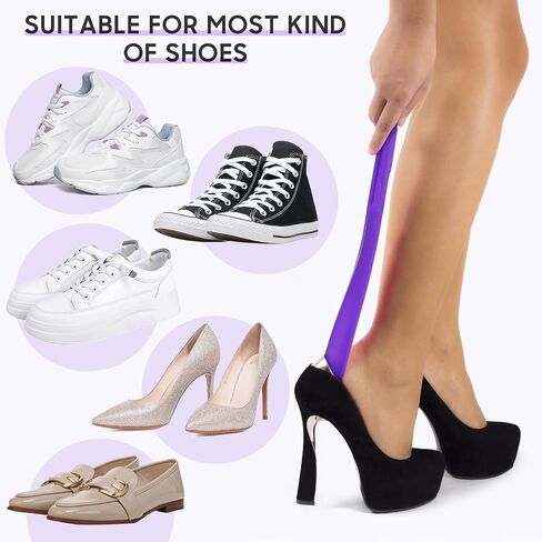 HEALLILY Beavorty 5Pcs Shoe Helper Plastic Shoe Horn Shoe Lifting Helper for Men Women Seniors Pregnancy Elderly Home Travel Use (5 Colors) in Saudi Arabia