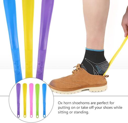 HEALLILY Beavorty 5Pcs Shoe Helper Plastic Shoe Horn Shoe Lifting Helper for Men Women Seniors Pregnancy Elderly Home Travel Use (5 Colors) in Saudi Arabia