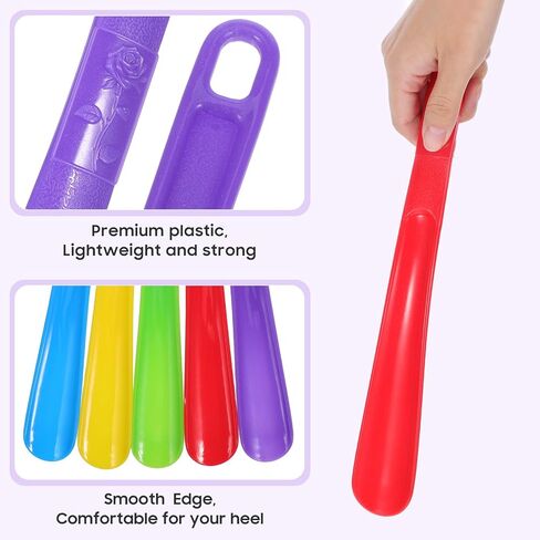 HEALLILY Beavorty 5Pcs Shoe Helper Plastic Shoe Horn Shoe Lifting Helper for Men Women Seniors Pregnancy Elderly Home Travel Use (5 Colors) in Saudi Arabia