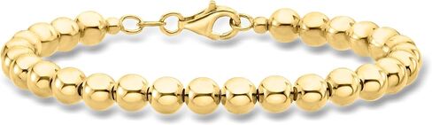 Ross-Simons Italian 6mm 18kt Gold Over Sterling Bead Bracelet in Saudi Arabia