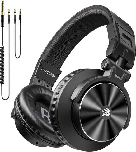 Pupgsis Wired Over Ear Headphones: Studio Monitor Headphones - Professional 40KHz HI -RES DJ Stereo Headphones - 1/4 to 3.5mm Audio Jack للتسجيل والخلط والبودكاست والغيتار والبيانو in Kuwait