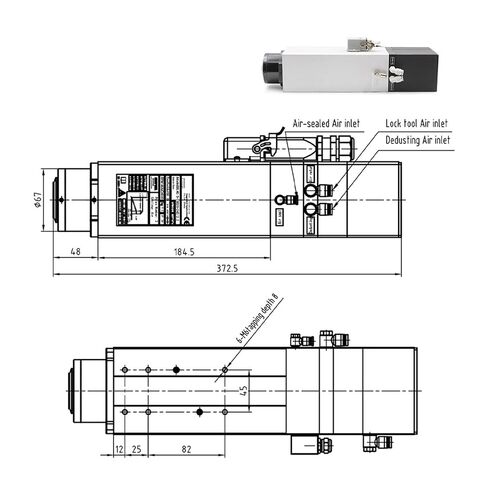 220 فولت 2.2KW ISO20 ATC المغزل المحرك 300 هرتز 18000 دورة في الدقيقة تبريد الهواء نوع مربع لآلة الطحن باستخدام الحاسب الآلي 1 قطعة in Kuwait