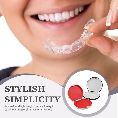 Veemoon 2pcs Magnetic Retainer Case for Dentures and Braces with Abs+TPE Material, Loss Prevention and Aligner Protection, Travel Storage Box for False Teeth and Braces in Kuwait