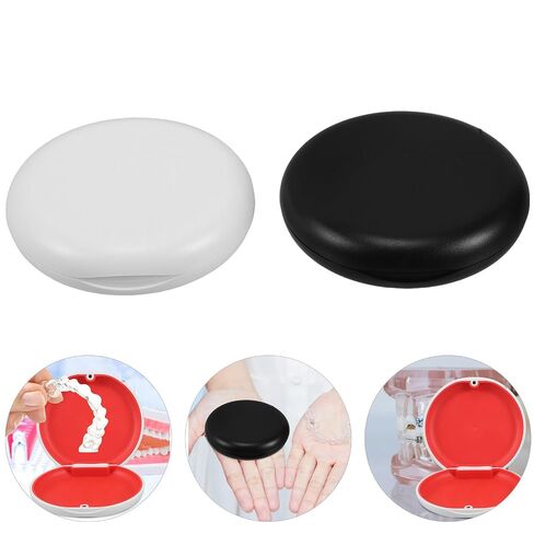 Healeved 2pcs Magnetic Retainer Cases for Braces and False Teeth with Compact Portable Design and Sturdy Abs+TPE Material, Travel Carrier Storage Box with Reliable Magnetic Closure in Kuwait