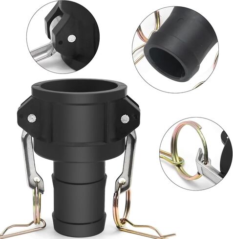قطعتان من تركيبات Camlock من البولي بروبيلين من النوع C مقاس 2 بوصة، تركيبات نسائية مقاومة لدرجات الحرارة العالية، لأنظمة الري بوصلات الأنابيب والتطبيقات الصناعية in Kuwait