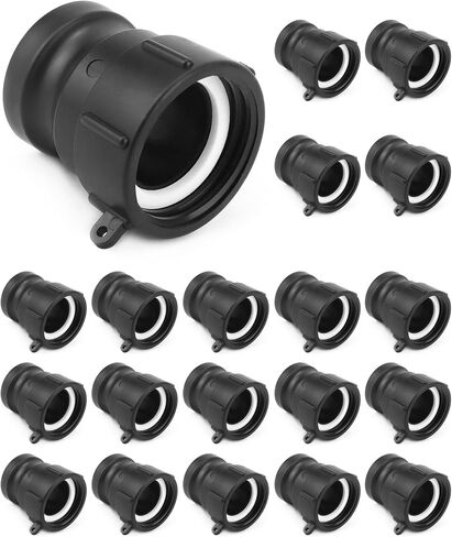 تركيبات مزلاج QWORK، 20 حزمة 2 بوصة تركيب خرطوم أخدود كام، محول ذكر 2 بوصة × 2 بوصة خيط أنثى، صمام حمل IBC، تركيبات حمل IBC، أسود in Kuwait