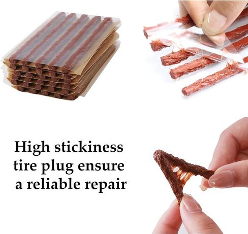 Tire Plugs 30pcs,Rubber Tire Repair Plugs Automotive Tire Puncture Repair Tool 4" x 1/4" for Tubeless Tires (30, Brown) in Saudi Arabia