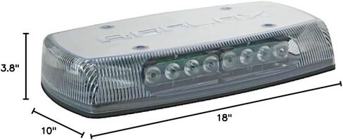 ECCO (5590CAB) ميني بار LED: عاكس، 15 بوصة، 12-24 فولت تيار مستمر، 18 نمط فلاش، قبة شفافة، إضاءة كهرمانية/زرقاء in Kuwait