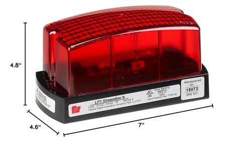 Federal Signal LP1-012R Streamline Low Profile Mini Strobe Light، مثبت على السطح، 12 VDC، أحمر in Kuwait
