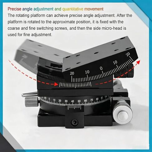 Goniometer Platform, Manual Optical Sliding Table with ±20° Tilt Adjustment Ruler and Dovetail Structure for Precision Positioning Equipment in Kuwait