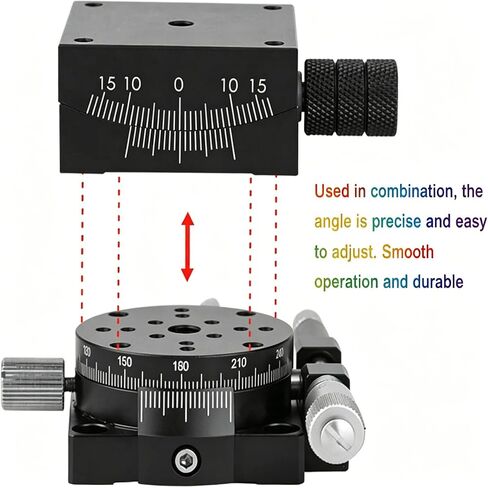 Goniometer Platform, Manual Optical Sliding Table with ±20° Tilt Adjustment Ruler and Dovetail Structure for Precision Positioning Equipment in Kuwait