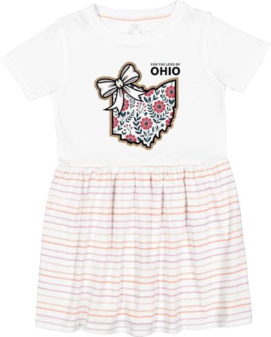 inktastic for the Love of Ohio Floral Toddler Dress in Kuwait