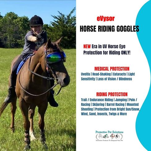 نظارات EQUICK eVysor للحماية من الأشعة فوق البنفسجية لركوب الخيل - عدسات خضراء عاكسة للأشعة فوق البنفسجية in Kuwait