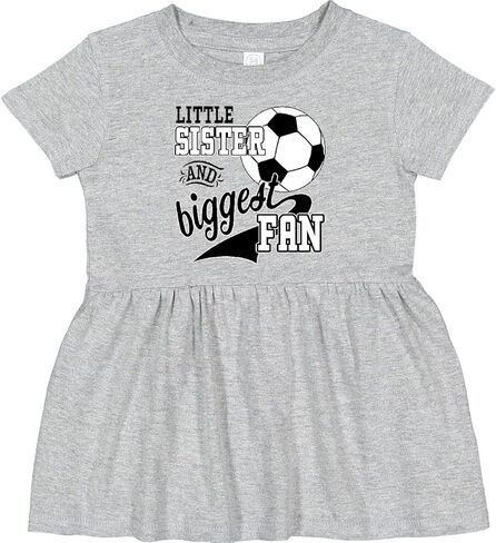 inktastic Little Sister and Biggest Fan- Soccer Player Infant Dress in Kuwait