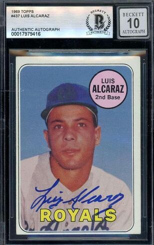 Luis Alcaraz Gem Mint 10 Beckett BAS Signed 1969 Topps Autograph - Baseball Slabbed Autographed Cards in Kuwait