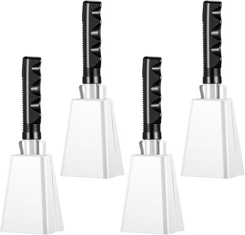 4-Pack Hand-Held Cowbells - Super Loud Iron Noise Makers for Sporting Event in Kuwait