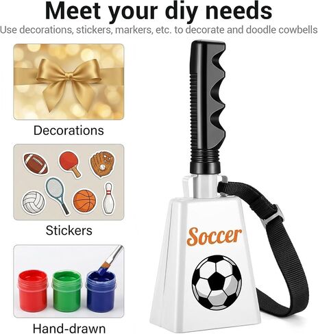 4-Pack Hand-Held Cowbells - Super Loud Iron Noise Makers for Sporting Event in Kuwait