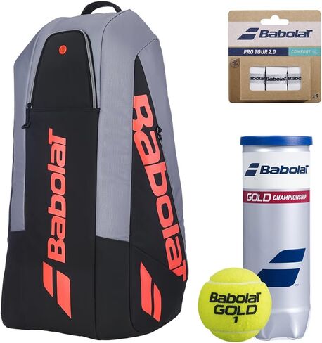 Babolat Pure Strike 4th Gen RH x6 Tennis Bag (Carbon Grey) – Optional Accessories in Kuwait