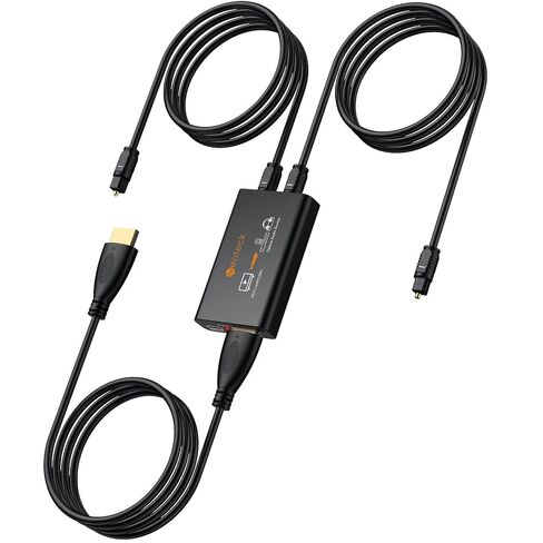 مستخرج صوت Neoteck 1-in-2-out ARC/eARC، صوت HDMI ARC إلى مستخرج بصري مع دعم PCM 2.0، Dolby 5.1، DTS 5.1، 24 بت/192 كيلو هرتز، التوصيل والتشغيل، للتلفزيون والسينما المنزلية وأنظمة الصوت القديمة in Kuwait