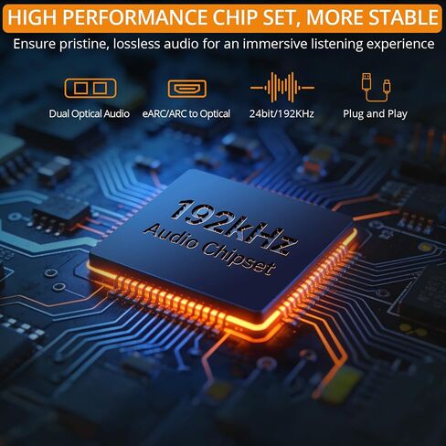 مستخرج صوت Neoteck 1-in-2-out ARC/eARC، صوت HDMI ARC إلى مستخرج بصري مع دعم PCM 2.0، Dolby 5.1، DTS 5.1، 24 بت/192 كيلو هرتز، التوصيل والتشغيل، للتلفزيون والسينما المنزلية وأنظمة الصوت القديمة in Kuwait