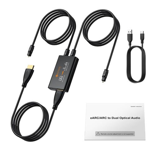 مستخرج صوت Neoteck 1-in-2-out ARC/eARC، صوت HDMI ARC إلى مستخرج بصري مع دعم PCM 2.0، Dolby 5.1، DTS 5.1، 24 بت/192 كيلو هرتز، التوصيل والتشغيل، للتلفزيون والسينما المنزلية وأنظمة الصوت القديمة in Kuwait