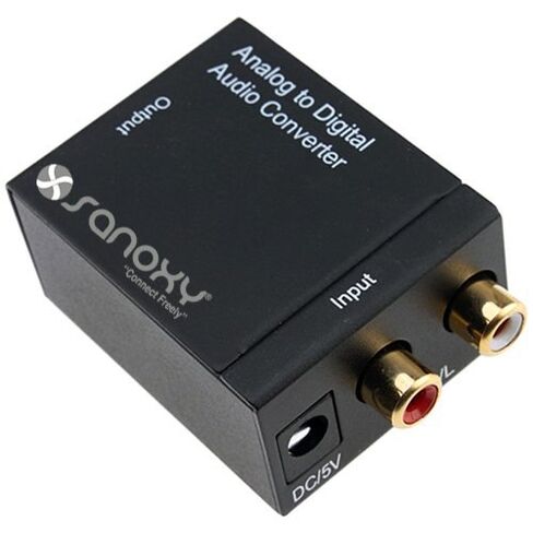 SANOXY Analog to Digital Audio Converter Adapter - RCA to Digital Coaxial and Toslink - 2-Channel LPCM Audio - 48 KHz Sampling Rate - Electromagnetic-Noise-Free Transmission in Kuwait
