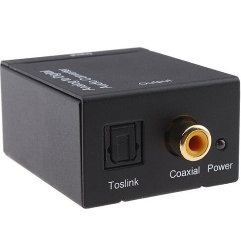 SANOXY Analog to Digital Audio Converter Adapter - RCA to Digital Coaxial and Toslink - 2-Channel LPCM Audio - 48 KHz Sampling Rate - Electromagnetic-Noise-Free Transmission in Kuwait