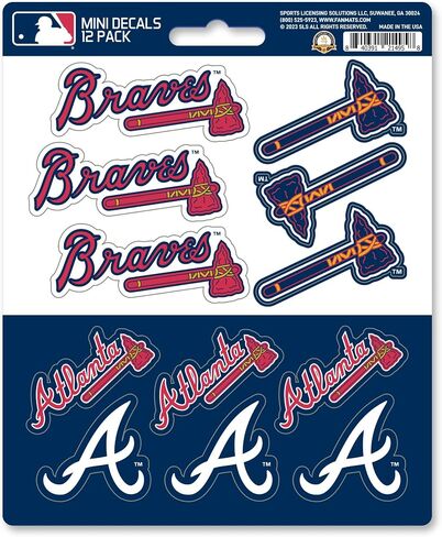 ملصق صغير من FANMATS 39286 Atlanta Braves، 12 قطعة in Kuwait
