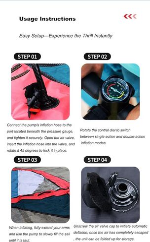 Portable Inflatable Surfing Wing with 360° Rotatable Base, Perfect for Windsurfing and Kitesurfing, Includes Backpack, Ideal for Beach & Water Sports Lovers in Saudi Arabia