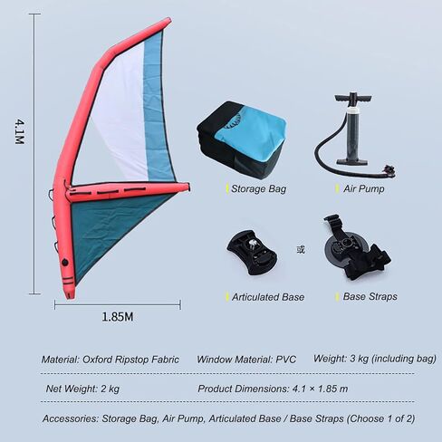 Portable Inflatable Surfing Wing with 360° Rotatable Base, Perfect for Windsurfing and Kitesurfing, Includes Backpack, Ideal for Beach & Water Sports Lovers in Saudi Arabia