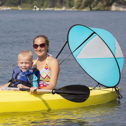 Paddle Board Simple Sail, Adjustable Paddle Board Wind Sail Foldable Simle Sail with Control Strap & Carrying Bag for Kayaks, and Canoes Unfolded Diameter 108 Cm/42.5 Inch in Saudi Arabia