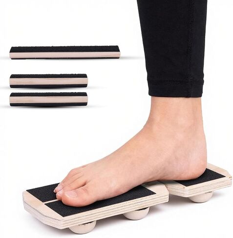 Ankle Balance Board, Non-Slip Strengthener Wood Wobble Board for Sprained, Posture Correction - Home Stability Exercises Balance Board in Kuwait