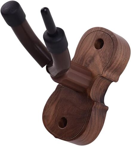 RiToEasysports Violin Wall Mount Hanger, Wood Base Wall Mounted Violin Viola Hook Holder with Bow Holder and Rubber Cushion, for Storage and Exhibition of and Viola in Kuwait
