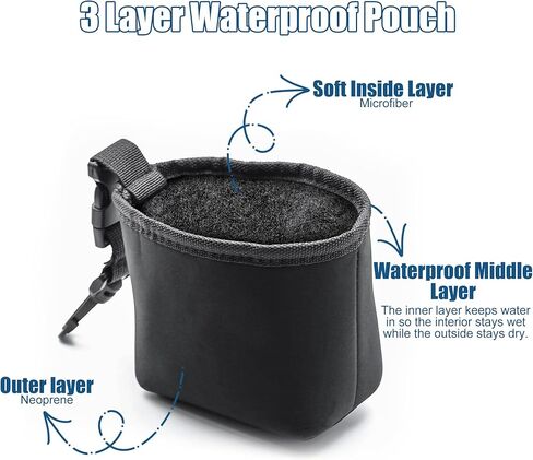 Golf Club Cleaning Bag, Golf Ball Washer Bag, Cleans Club Grooves, Portable Waterproof Club Cleaner with Scrubber Liner and Detachable Clip, Machine Washable, Dry Exterior in Kuwait