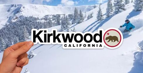 Kirkwood, California - Ski Resort Stickers with Artistic Rendition of The California Flag in Kuwait