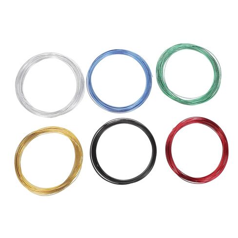 KALLORY 6 Rolls Aluminum Crafting Wire 1mm Dia Flexible Bendable Soft Shaping Wire for Gardening Floral Design and DIY Hobby Projects, 6 Colors, 60 Meters Total in Kuwait