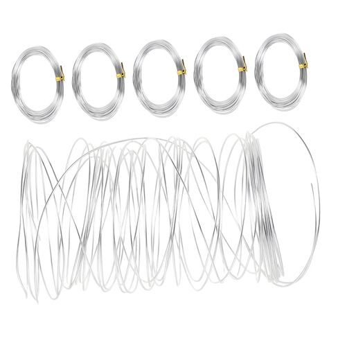 COHEALI 6 Rolls 1mm Diameter Silver Aluminum Wire for Floral Arrangements and Crafting Flexible Wire for Sculpture Making Wreaths 10 Meters Each Roll in Kuwait