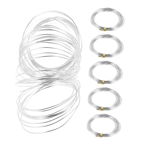 Toddmomy 6 Rolls 1mm Diameter Silver Aluminum Wire for Crafts and Floral Arrangements – Flexible Beading and Bonsai Training Wire for Wrapping Stones and Hanging Ornaments, 32.8 Feet Each in Kuwait