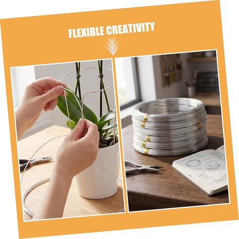 Toddmomy 6 Rolls 1mm Diameter Silver Aluminum Wire for Crafts and Floral Arrangements – Flexible Beading and Bonsai Training Wire for Wrapping Stones and Hanging Ornaments, 32.8 Feet Each in Kuwait