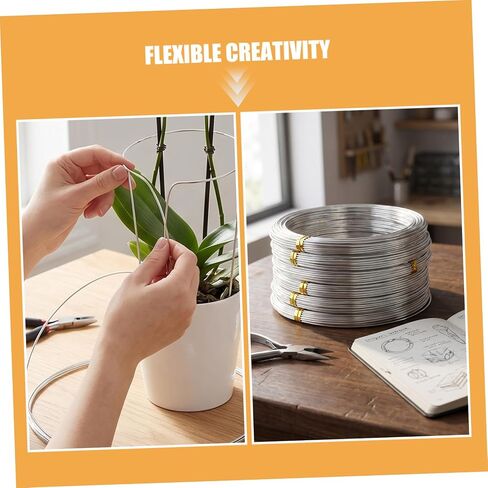 DOITOOL 6 Rolls 1mm Diameter Silver Aluminum Floral Wire for Gardening, Wreath Making, and Sculpture 10 Meters Each Roll Bendable Craft Wire for Flower Arrangements and DIY Projects in Kuwait