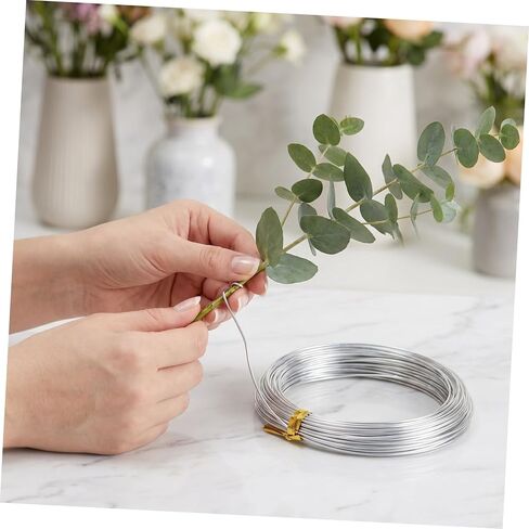DOITOOL 6 Rolls 1mm Diameter Silver Aluminum Floral Wire for Gardening, Wreath Making, and Sculpture 10 Meters Each Roll Bendable Craft Wire for Flower Arrangements and DIY Projects in Kuwait