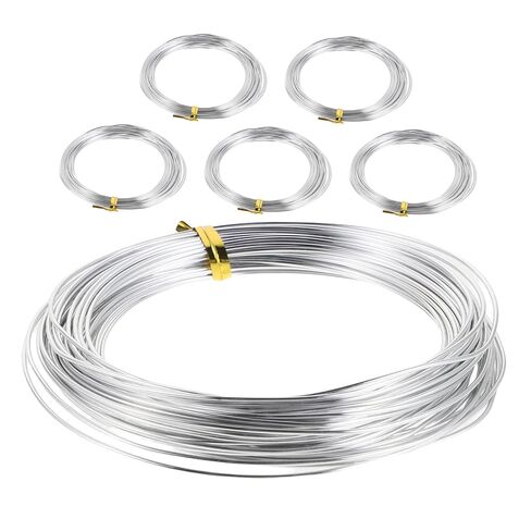 Gadpiparty 6 Rolls 1mm Diameter Aluminum Wire for Crafts and Floral Arrangements – Flexible Silver Hobby Wire for Wedding Bouquets, Jewelry Making, and DIY Sculpting – 10 Meters Each Roll in Kuwait