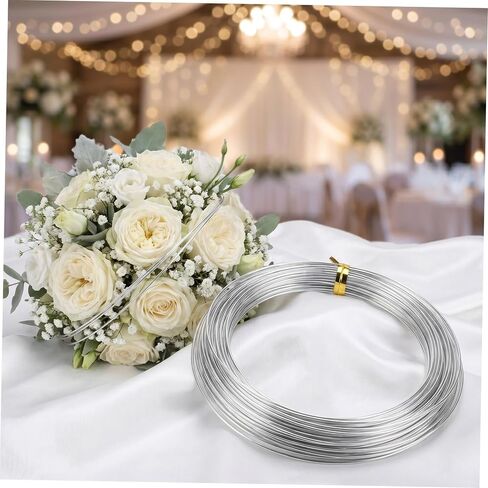 Ciieeo 6 Rolls 1mm Aluminum Craft Wire for Floral Arrangements and Wreaths, Flexible Silver Wire for Gardening, Sculpting, and DIY Crafting, 10 Meters Each Roll in Kuwait
