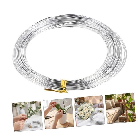 Ciieeo 6 Rolls 1mm Aluminum Craft Wire for Floral Arrangements and Wreaths, Flexible Silver Wire for Gardening, Sculpting, and DIY Crafting, 10 Meters Each Roll in Kuwait
